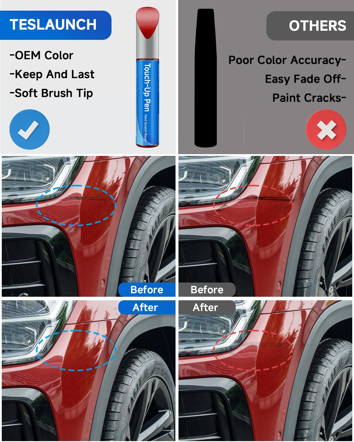 X3 / LR7H Indium Grey Touch up Paint Compatible with VW Exact Match Touch up Paint Car Scratch Repair - Reflex Silver Meta... 8E / La7W image number 4