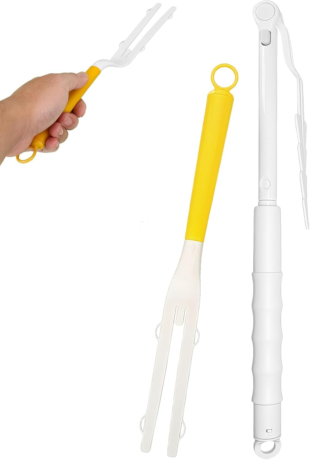 Pack of 2 Replacement Handles, Telescopic Rod, Telescopic Starter Set, One Extended Handle, One Non-Terressed, Adjustable Length, Extended Handle for Duster Refill for Cleaning and Clean