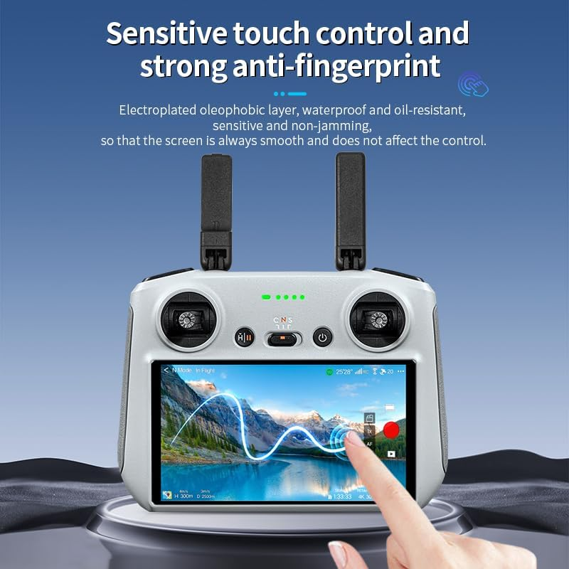 2 Pcs Screen Protector for DJI RC/RC2 with Positioning Installation Tool Compatible with DJI Mini 4 Pro Anti-Glare Glass Lens image number 1