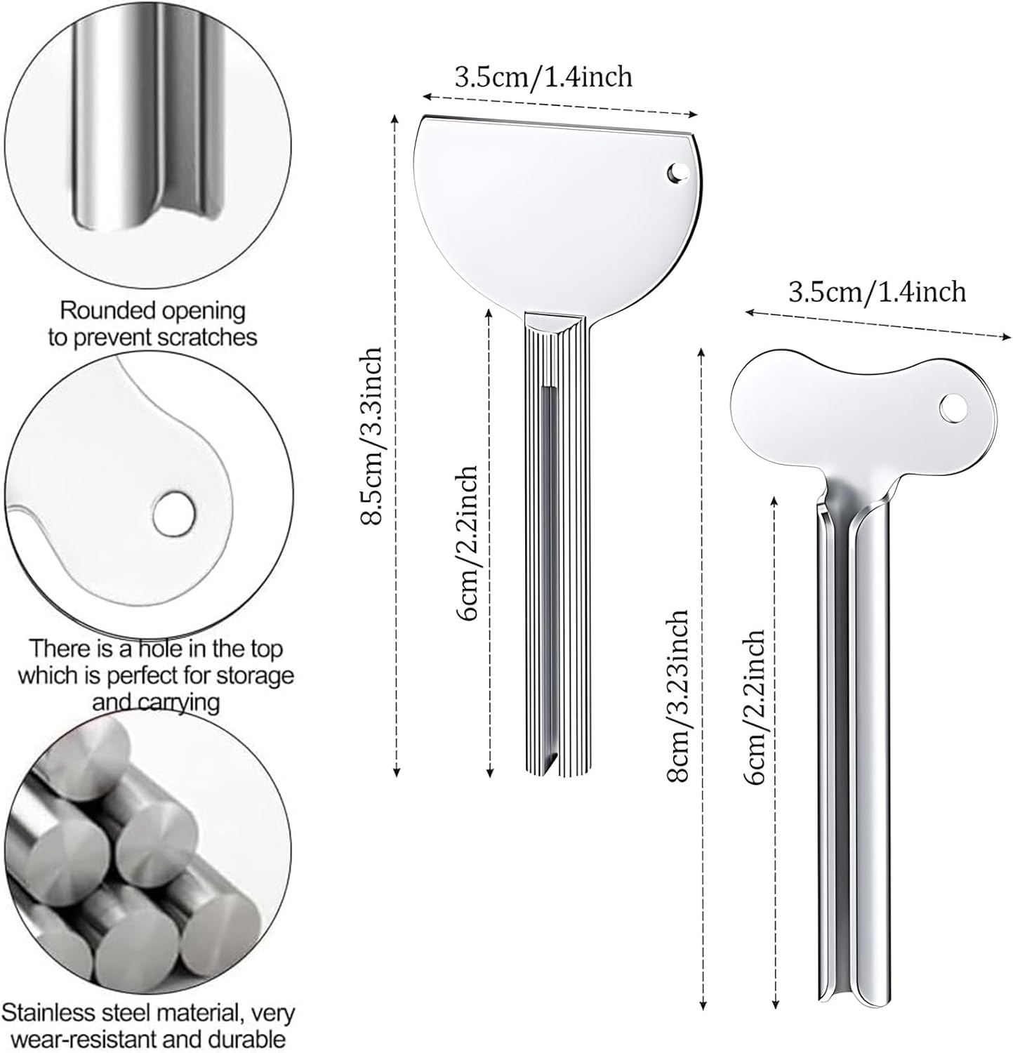 Itadaku 4 Pcs Metal Tube Squeezer Key, Stainless Steel Toothpaste Roller, Tube Squeezer for Cosmetics, Shoe Polish, Hair Dye, Pigments, Perfect for Kitchen, Bathroom & Studio Use image number 1