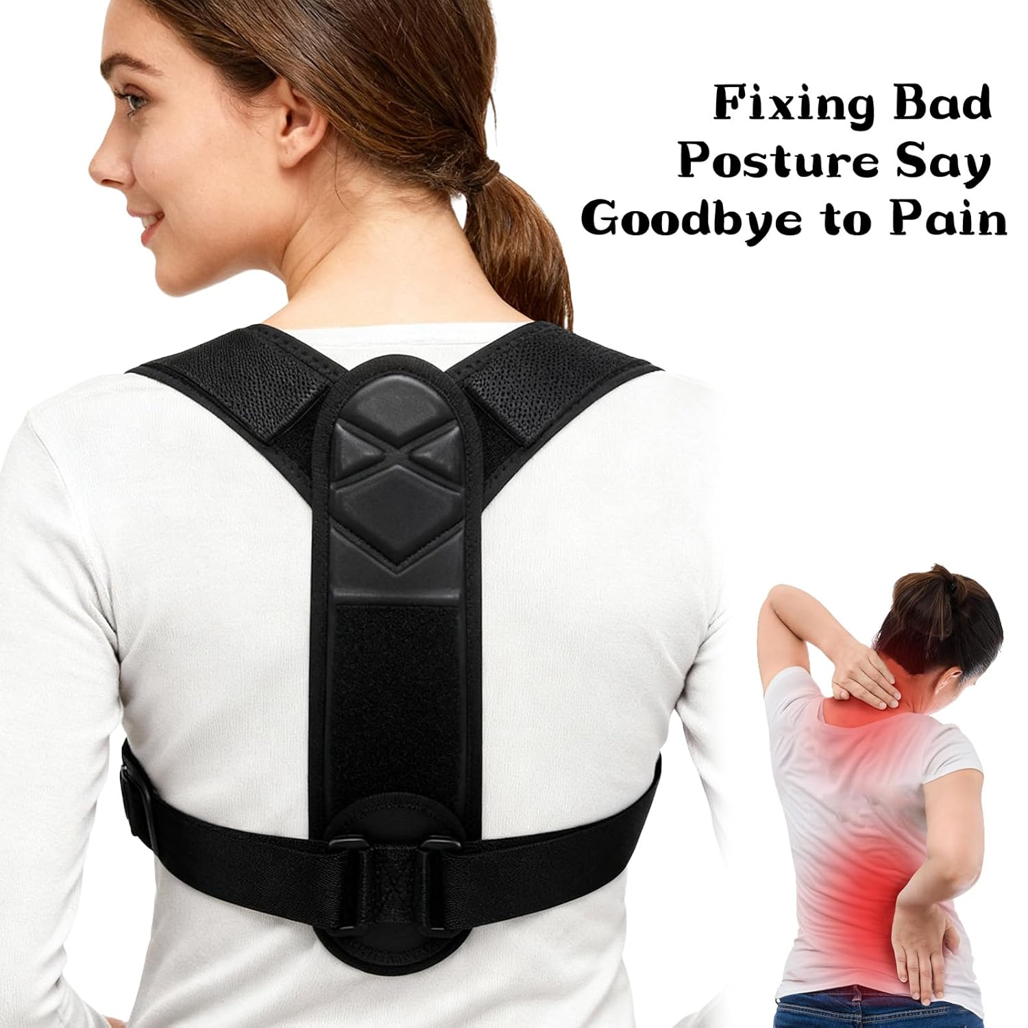 Posture Corrector for Men & Women, Upper Body Support, Back Support, Can Relieve Neck and Shoulder Pain Caused by Poor Posture and Hunchback - Comfortable Back Posture Corrector image number 3