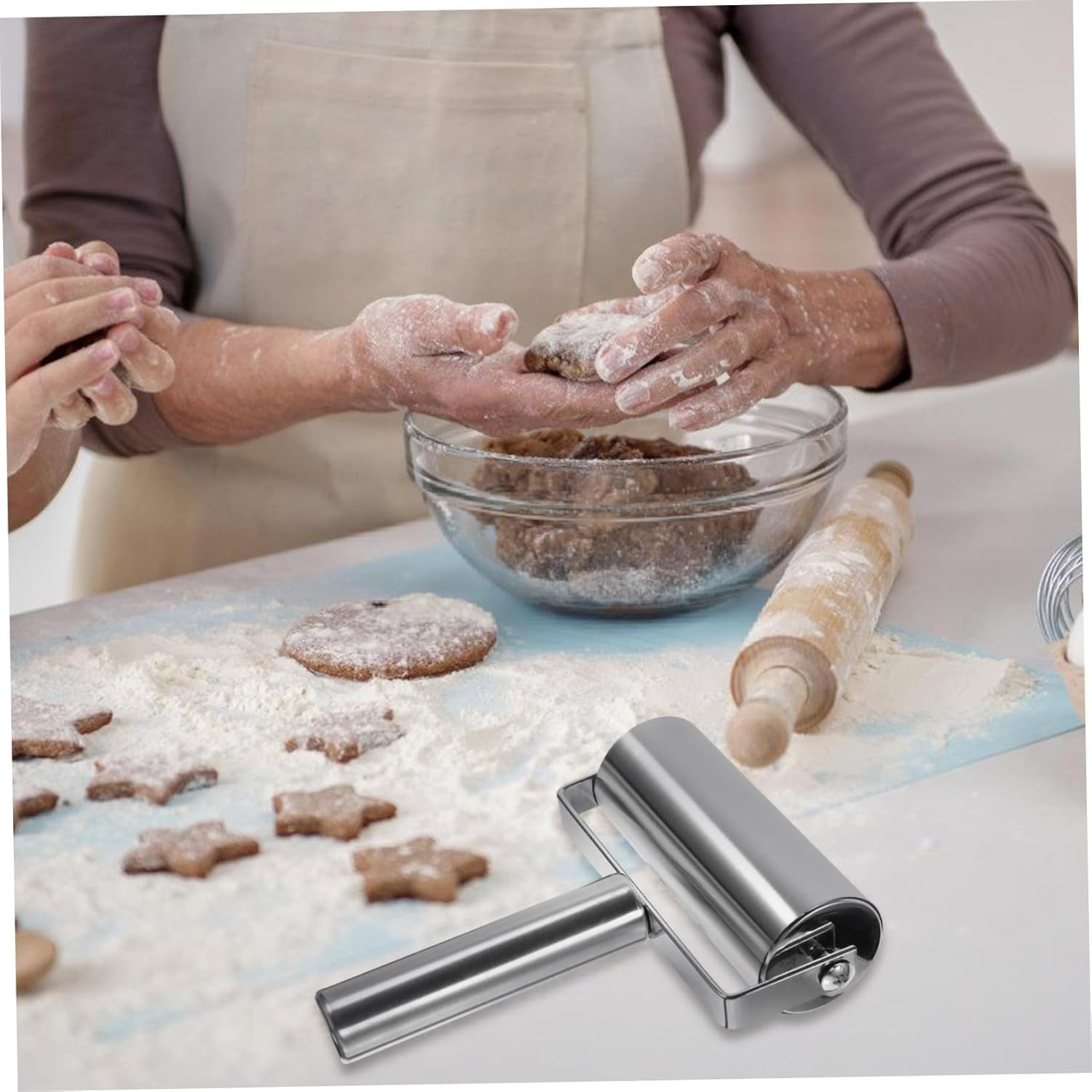 Stainless Steel Multi-Function Roller Pin, 1Pc Practical Pastry Dough Roller