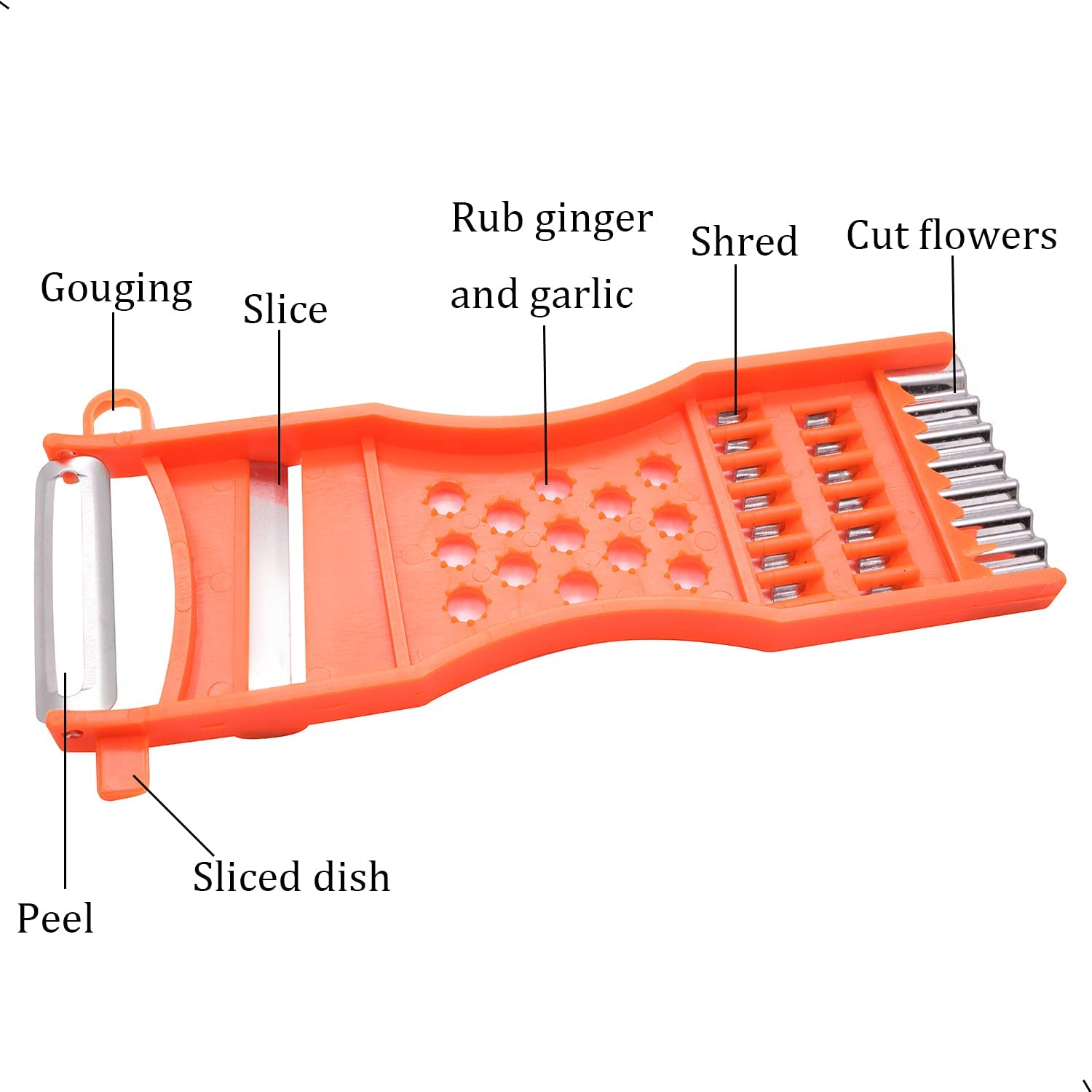 2Pcs Handheld Plastic Multifunction Kitchen Peeler Grater Slicer Tool,For Vegetable,Fruit,Cucumber,Potato,Carrots,Cheese,Chef Gadgets Tools image number 4