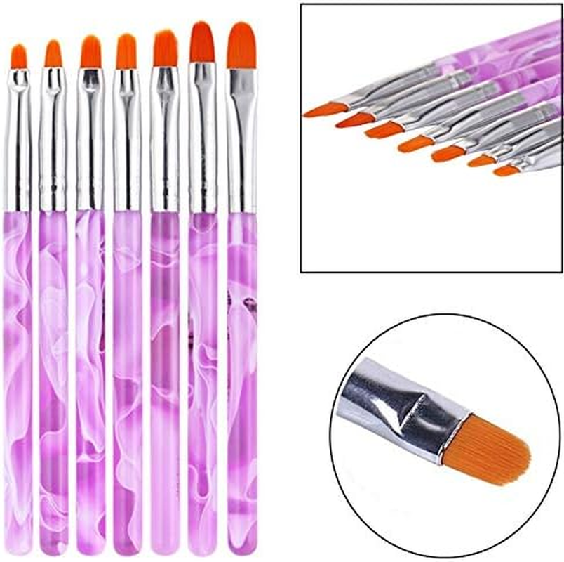 7Pcs / Lot Nail Art Brush Pens Nail Painting Drawing Brushes Set Manicure Tools Set Kit 14Cm Zhengpingpai image number 4