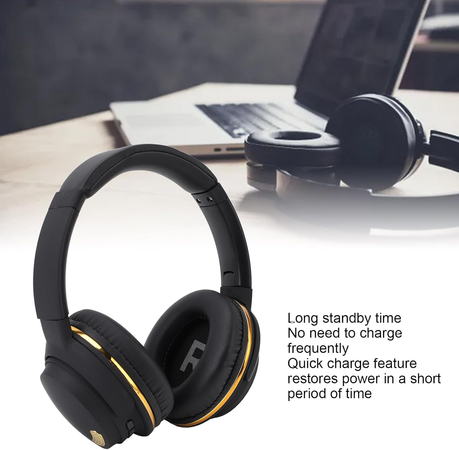Yosoo Wireless ANC Headphone, Wireless over Ear Headset for Sports Gaming with Stable Connection, Rechargeable for Long Playback