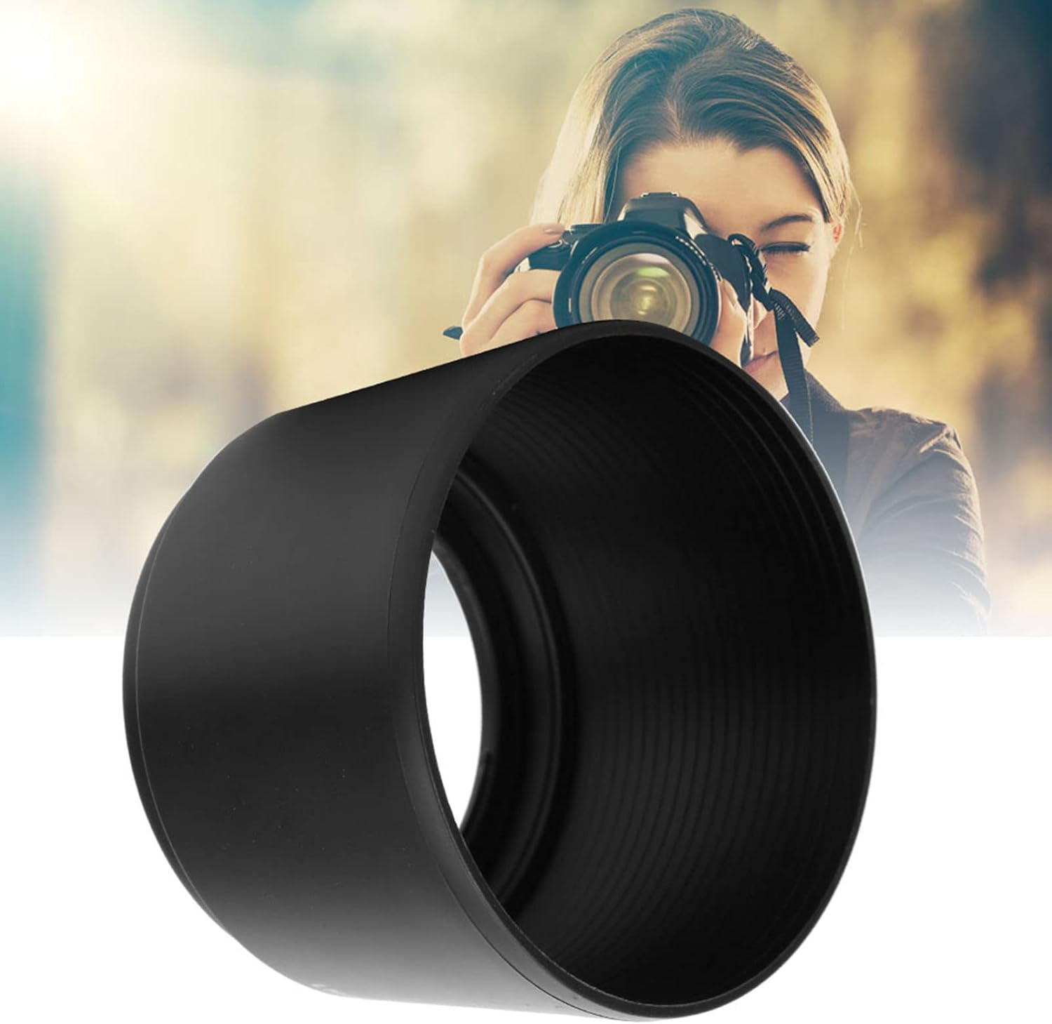 Lens Hood,Lh-61E Black Plastic Lens Hood for 70-300Mm F / 4.8-6.7 Cameras,Effectively Avoid Unwanted Light and Glare