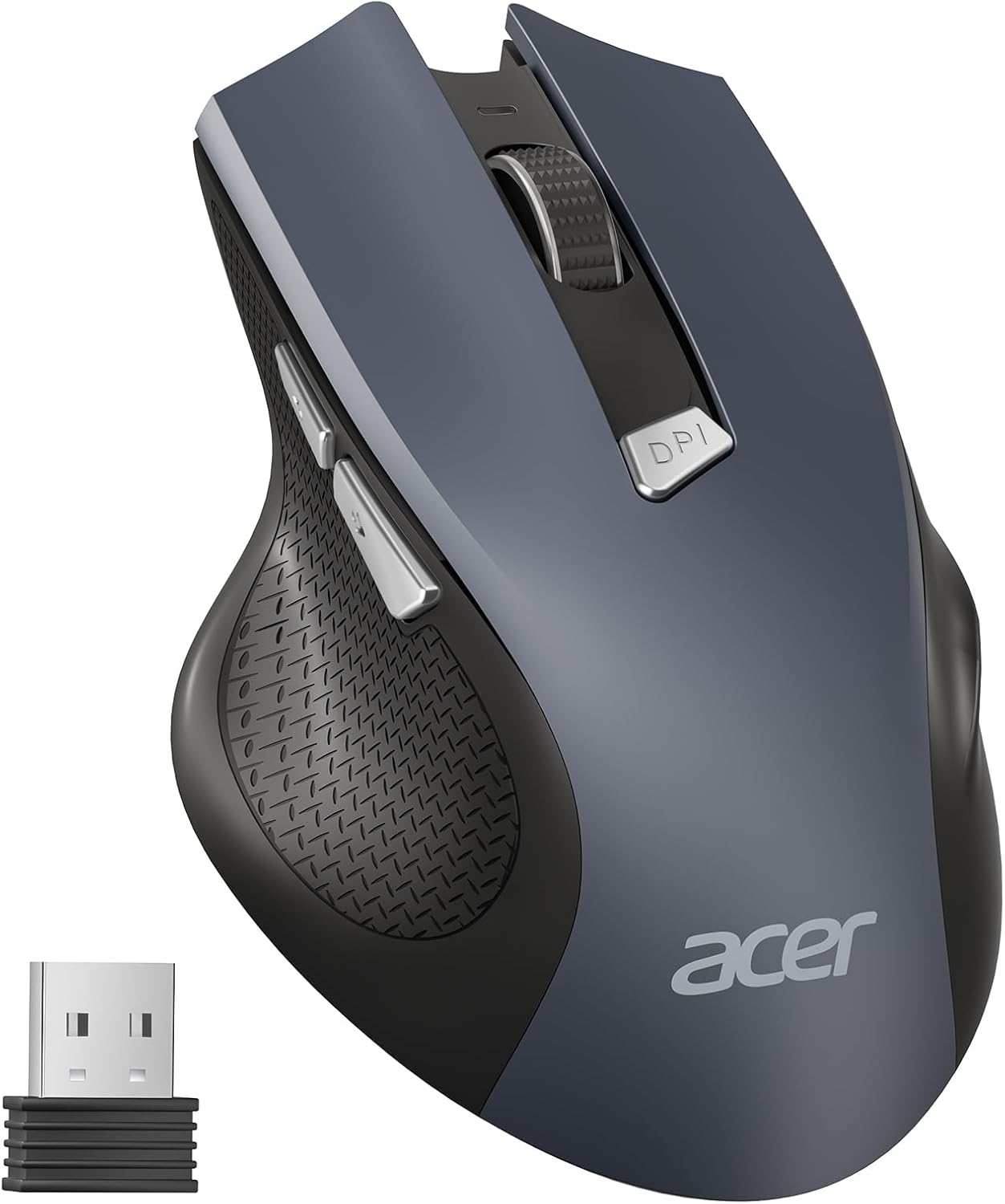 Acer Wireless Mouse for Computer, 6 Buttons, 1600 DPI Adjustable, Optical Tracked, Large Ergonomic Mouse Wireless with 2.4Ghz USB Receiver, Compatible with Laptops, PC, Desktop, Windows image number 6