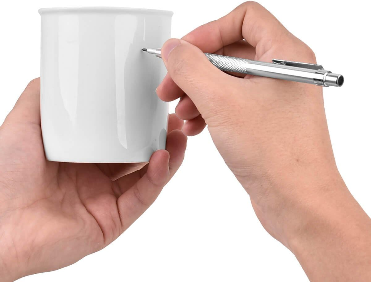 Tungsten Carbide Scriber with Magnet - Aluminum Etching Engraving Pen with Clip for Glass/Ceramics/Hardened Steel by Fabcell (2 Pcs) image number 6