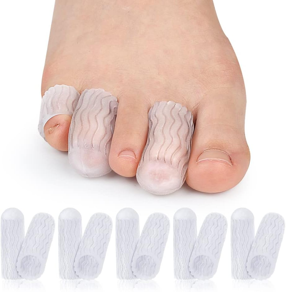 5 Pair Toe Protector Gel Cover Cap Pain Relief Preventing Blisters Corns Nail Tools Foot Care Toe Separators (Translucent)