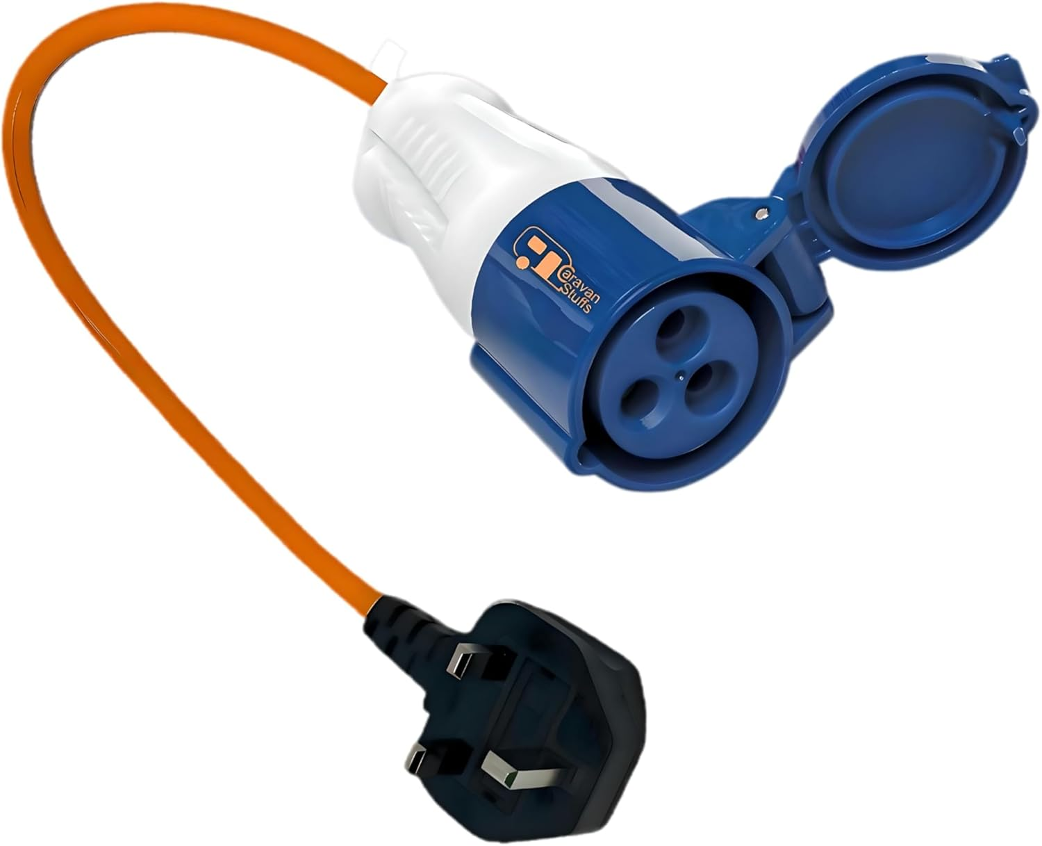 Double Dragon UK Caravan Trailer Hook-Up Lead, Fly Lead, 13A Plug to 16A Socket Adapter, 230V UK Electric Mains Adapter, Caravan Trailer Campervan Site Connector, with 3 Pin UK Ease Fuse Replace Plug image number 3