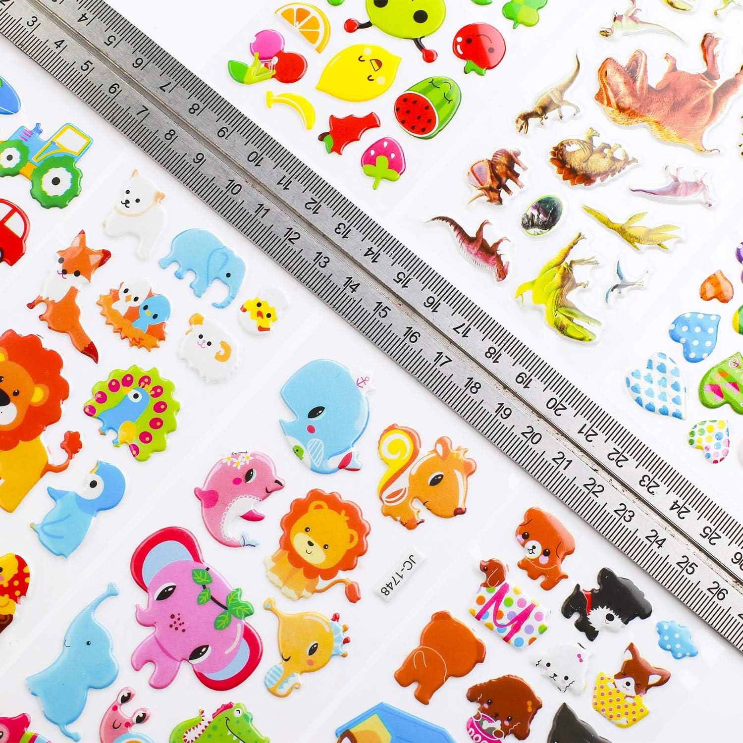 3D Stickers for Kids Toddlers 550+ Vivid Puffy Kids Stickers 24 Different Sheets, Colored 3D Stickers for Boys Girls Teachers, Reward, Craft Scrapbooking image number 4