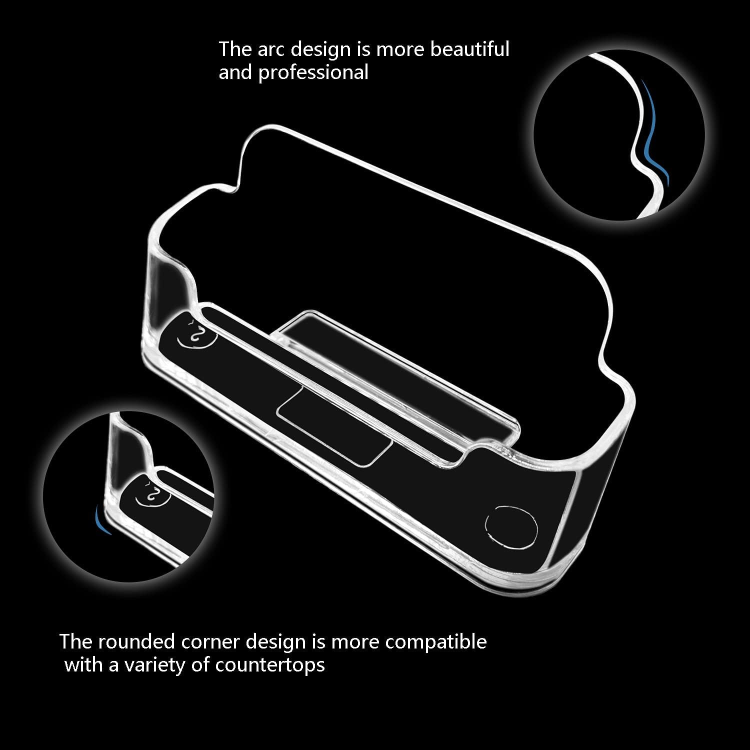 Vrupin Business Card Holder for Desk - 16 Pack Acrylic Business Card Holder , Fits 30-50 Business Cards Display Business Card Stand Desktop Business Card Holders for Exhibition image number 4