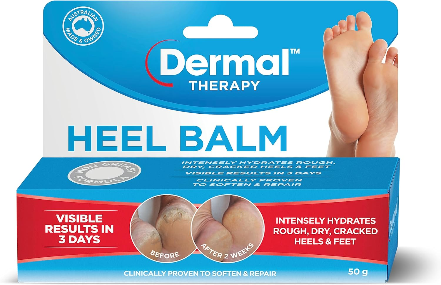 Dermal Therapy Heel Balm | Hydrates Rough, Dry, Cracked Heels and Feet | 50G image number 4