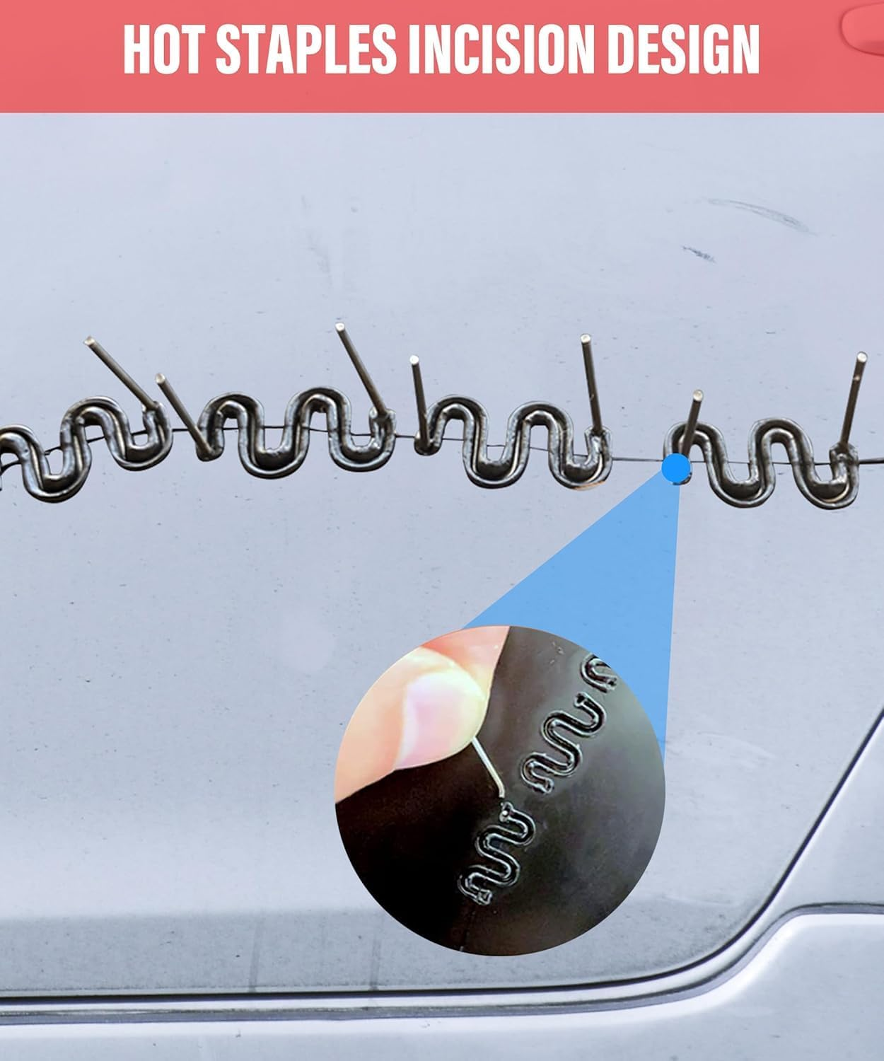 Automotive Plastic Repair Machine Welding Hot Stapler, 1200PCS Welder Staples with Storage Box, Welding Rods Hot Staple Repair Machine,Plastic Welding Kit for Repair Machine Car Bumpers image number 1