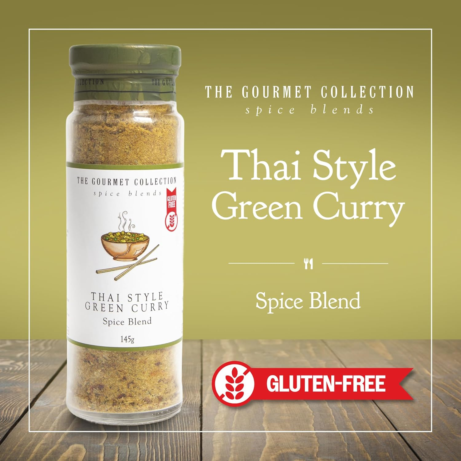 The Gourmet Collection Thai Style Green Curry Spice Blend, 145G &ndash; Gourmet Seasoning for Curries & Meats, Flavoured Spice Mix, Cooking Spices, Gluten Free, No Artificial Flavours or Colours image number 1