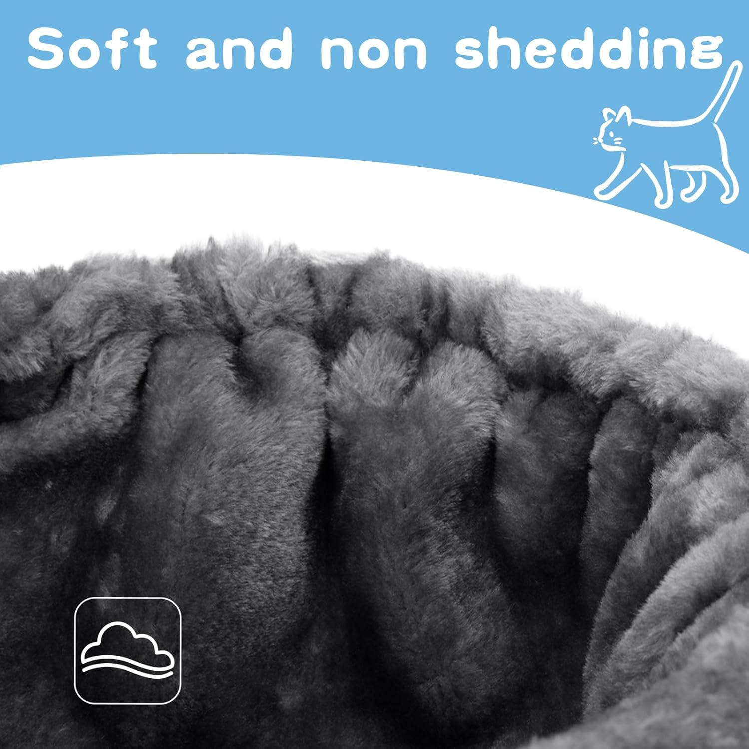 UXIETIN Cat Hammock, Cozy Cat Tree Hammock for Large Cats, Deep Basket, Easy Assemble, Durable Frame Construction, Faux Fur, Grey, Large