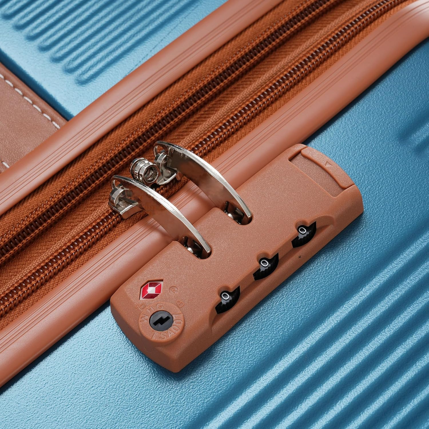 SPOFLYINN 3 Pieces Luggage Sets Travel Suitcase with 8 Spinner Wheels TSA Approved Lock Collision-Protection Angle Travel Rolling Luggage 3 Sizes (20'' 24'' 28''), Blue, One Size, 3