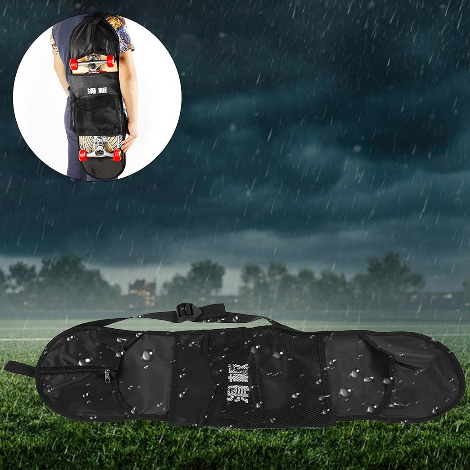 Sorandy Durable Longboard Storage Backpack with Small inside Pocket for Wallet, Keys, Phone - Ideal Skateboard Carry Bag for Commuters image number 6