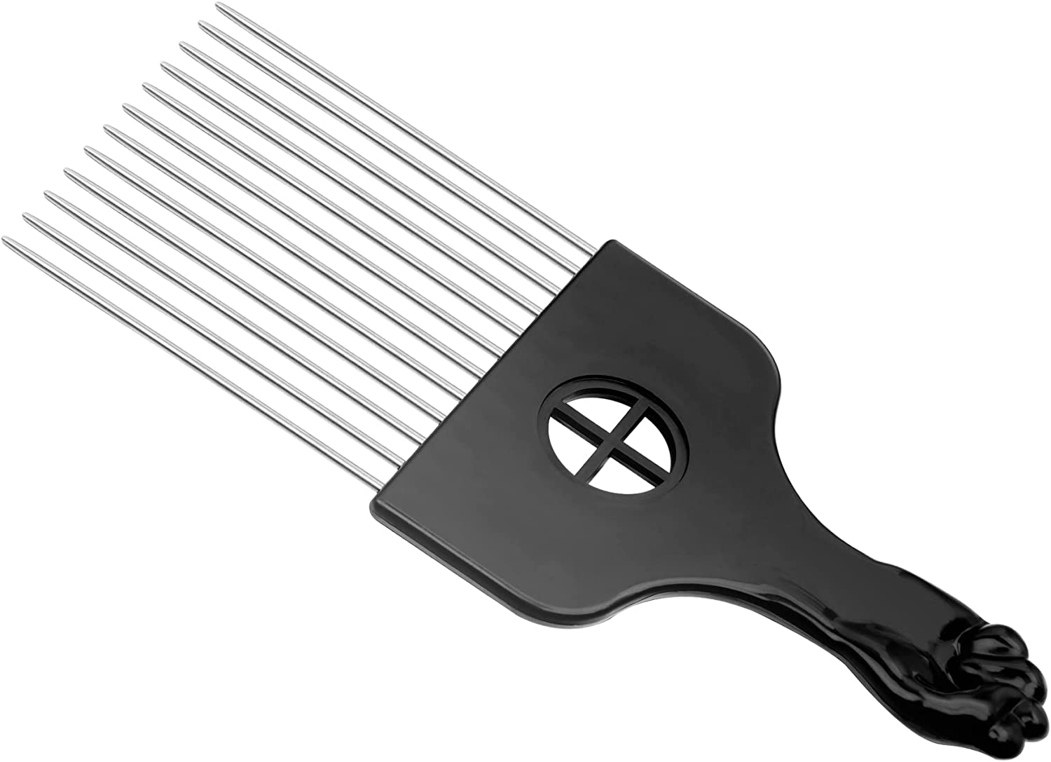 Beauty7 Hair Pick Afro Styling Pick & Lift Comb Afro Pick Lift Hair Styling Comb for African Square Wave Black(Size: M) image number 2