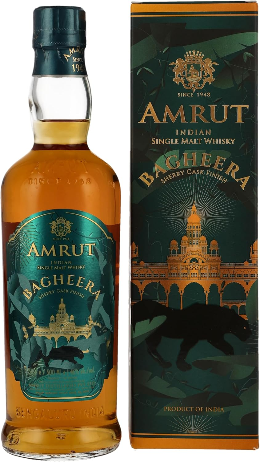 Amrut Bagheera Sherry Cask Finish Single Malt Indian Whisky 500Ml image number 2