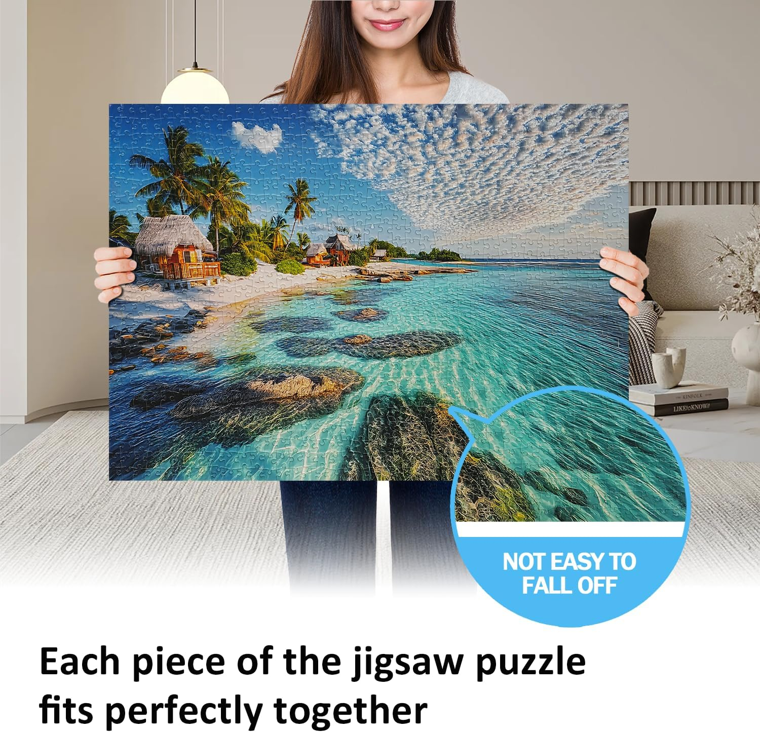Jigsaw Puzzles for Adults 1000 Pieces Impossible Hard Difficult Challenging Puzzles for Adults 1000Pc Puzzle Summer Beach Breeze Jigsaw Puzzle 1000 Pieces 28 X 20 Inch image number 1