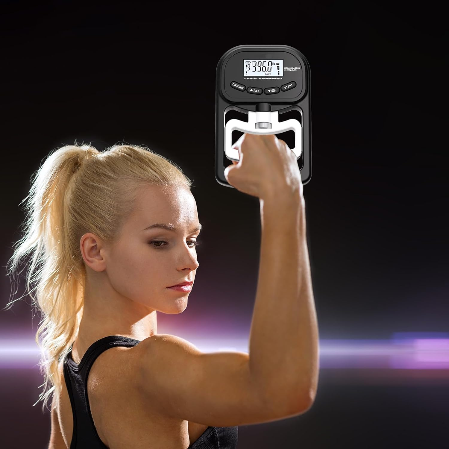 Grip Strength Tester, Grip Trainer, 396Lbs / 180Kg Electronic Hand Gripper Strength Trainer with LCD Display, Gripping Strengthener for Sport, Home, School, Clinic Use image number 1