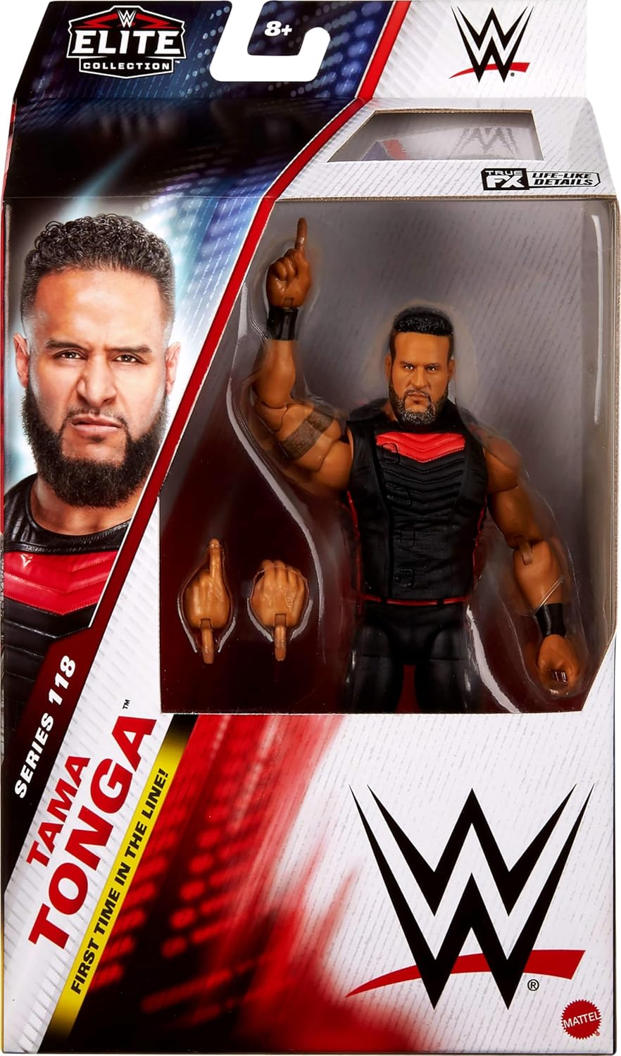Mattel WWE Elite Action Figure & Accessories, Series #118, 6-Inch Collectible Tama Tonga with 25 Articulation Points & Swappable Hands image number 2