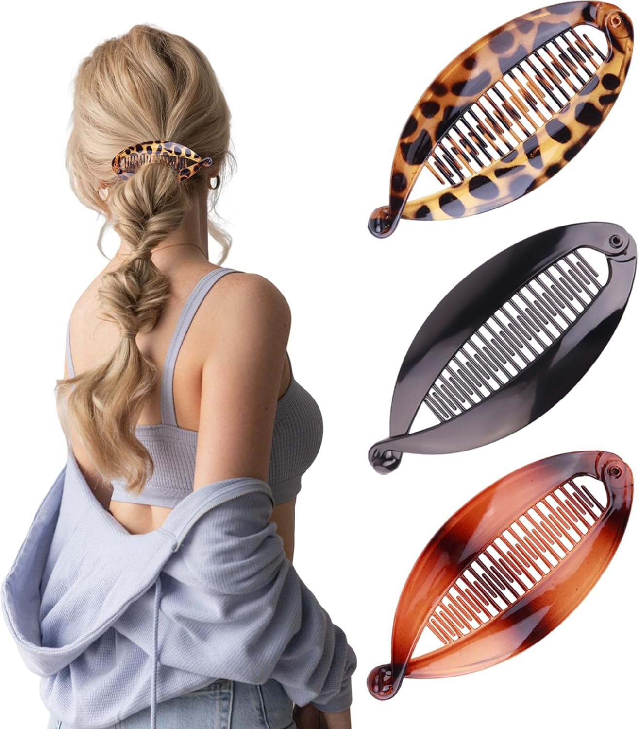 Whaleo Set of 6 Banana Clip Hair Clips Banana Clip Thick Hair Banana Hair Clip Hair Banana Hair Clips Women'S Hair Clip Flat Banana Hair Clip for Women and Girls image number 5