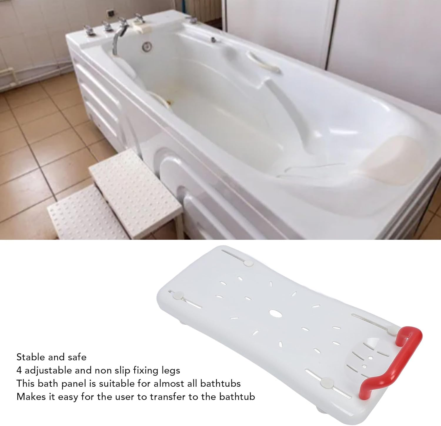 Jiawu Bathtub Shower Board, Bathtub Bench with Handle, Tub Benches for Bathtubs, Tub Transfer Bench, Bath Transfer Benches for Bathtub, Portable Shower Bench for Elderly Disabled image number 2