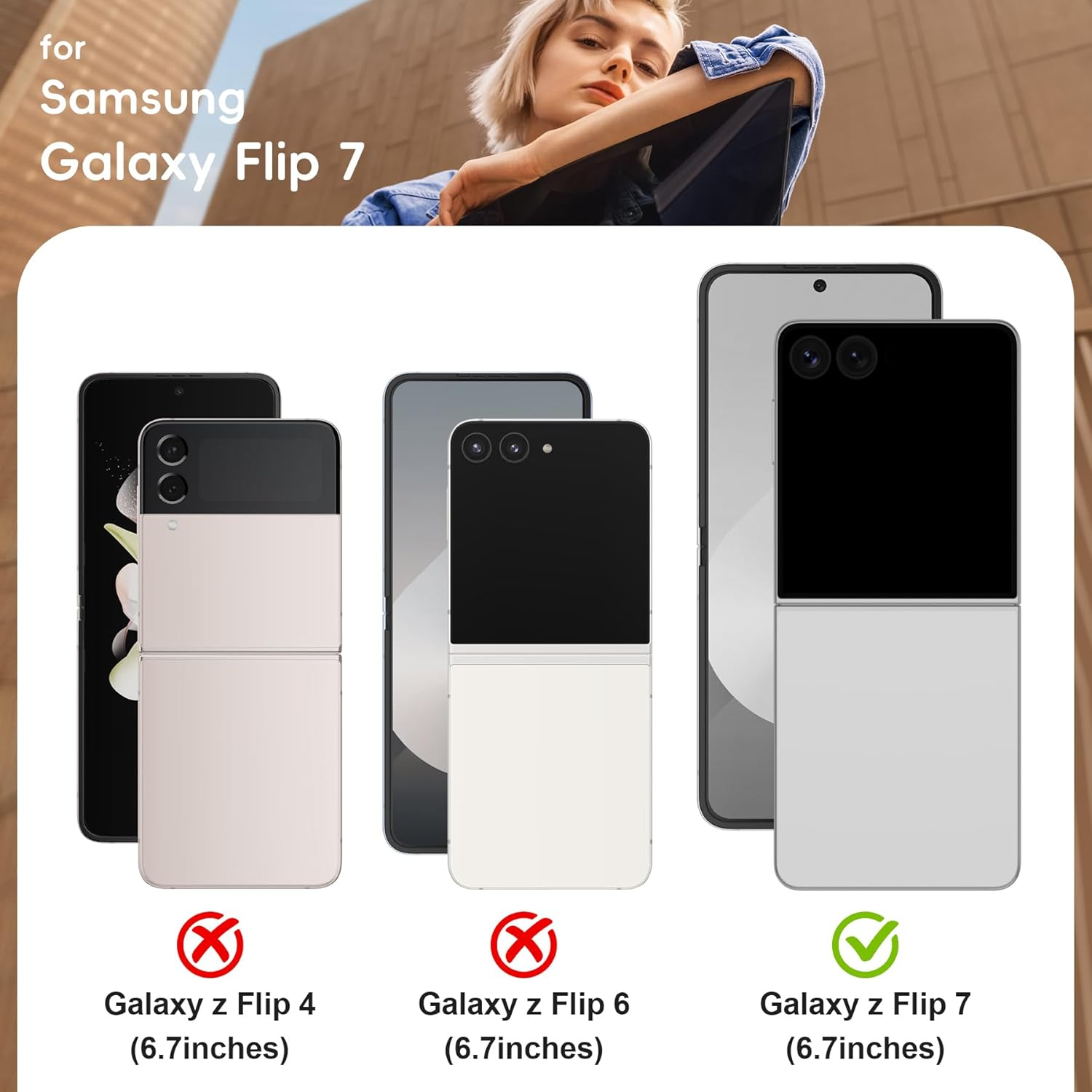 ORETECH Magnetic Shockproof for Samsung Galaxy Z Flip 7 Case with [2X Screen Protectors] Compatible with Magsafe, Translucent Anti-Scratch Flexible TPU Bumper Hard PC Back for Z Flip 7 Case-Black image number 4