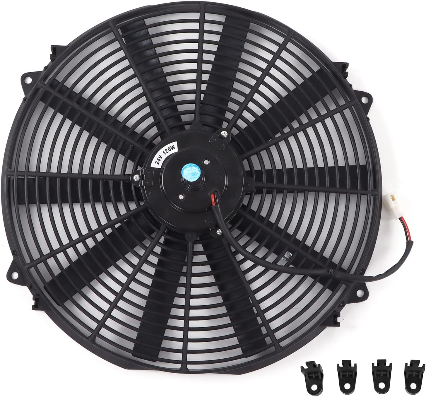 16In Universal Slim Fan Push Pull Electric Radiator Cooling Fan, New Universal 24V 120W Slim Electric Radiator Cooling Fan Push Pull for Car Truck RV image number 2