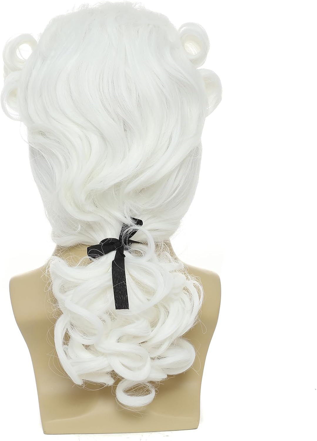 Colonial Judge Wig, Long Wave Wig for Women Men, Halloween Costume Wig, Anime Cosplay Wig, White (White) image number 2