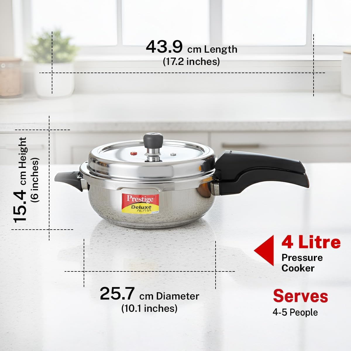 Prestige PRASVSP PRESSURE COOKER, Senior Pan 4L, SILVER image number 6