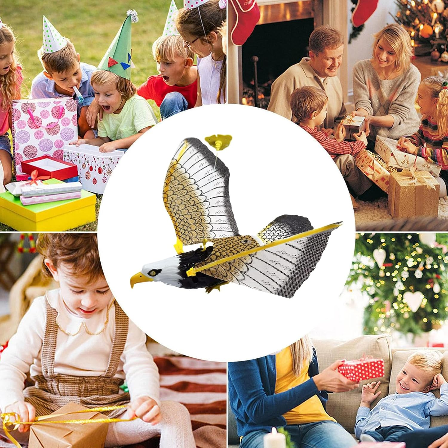 Flying Bird Cat Toy | Flying Interactive Bird Cat Toy with Light Sound,Electronic Pet Supplies Simulation for Indoor Exercise Stimulating Hunting Play Ceiling Jumping - Flying Eagle Model image number 4