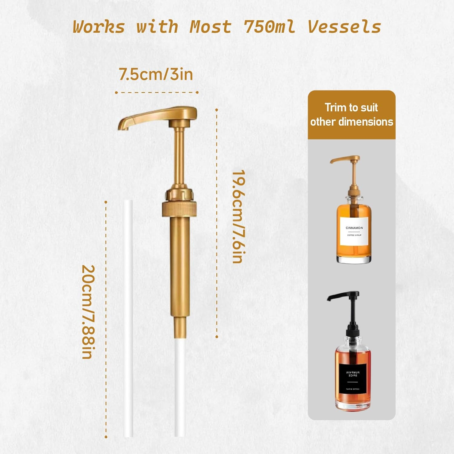 JDFHFGB 4 Pack Syrup Pump Dispenser for Coffee, Non Drip Reusable Dispenser Pumps for Flavoring Syrups, Smoothies, Teas & Snow Cones, Ideal for Home Kitchen Use(750Ml Bottles) image number 2