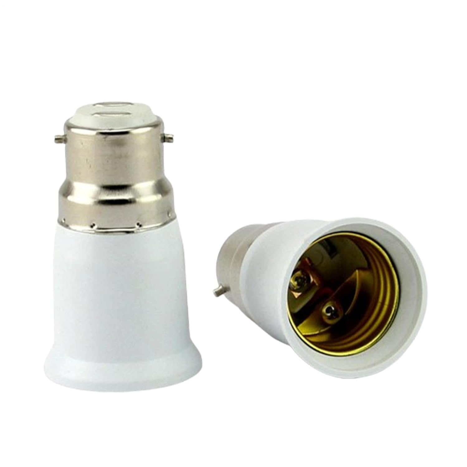 Light Bulb Socket Converter Bayonet to Screw Bulbs Adaptor B22 to E27 Socket Converter for Ceiling Fans Light Chandeliers Base S-Ocket Convert-Er for LED Bulbs and Incandescent B-Ulb (Turn B22 to E27)
