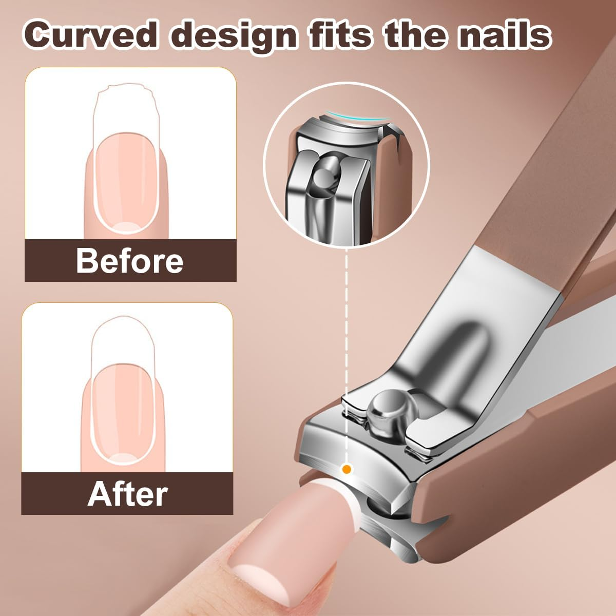 Manicure Set 7Pcs Nail Clippers Pedicure Kit Professional Manicure Pedicure Set for Men Women Personal Care Set Nail Grooming Kit with Leather Travel Case Present for Husband Girlfriend (Coffee) - Coffee image number 6