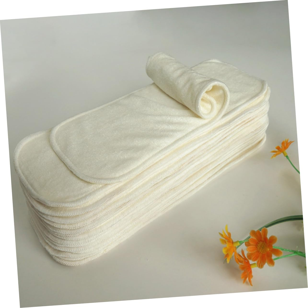 Totority 6Pcs Reusable Cloth Diaper Inserts Bamboo Inserts for Nappy Booster Diapers image number 4