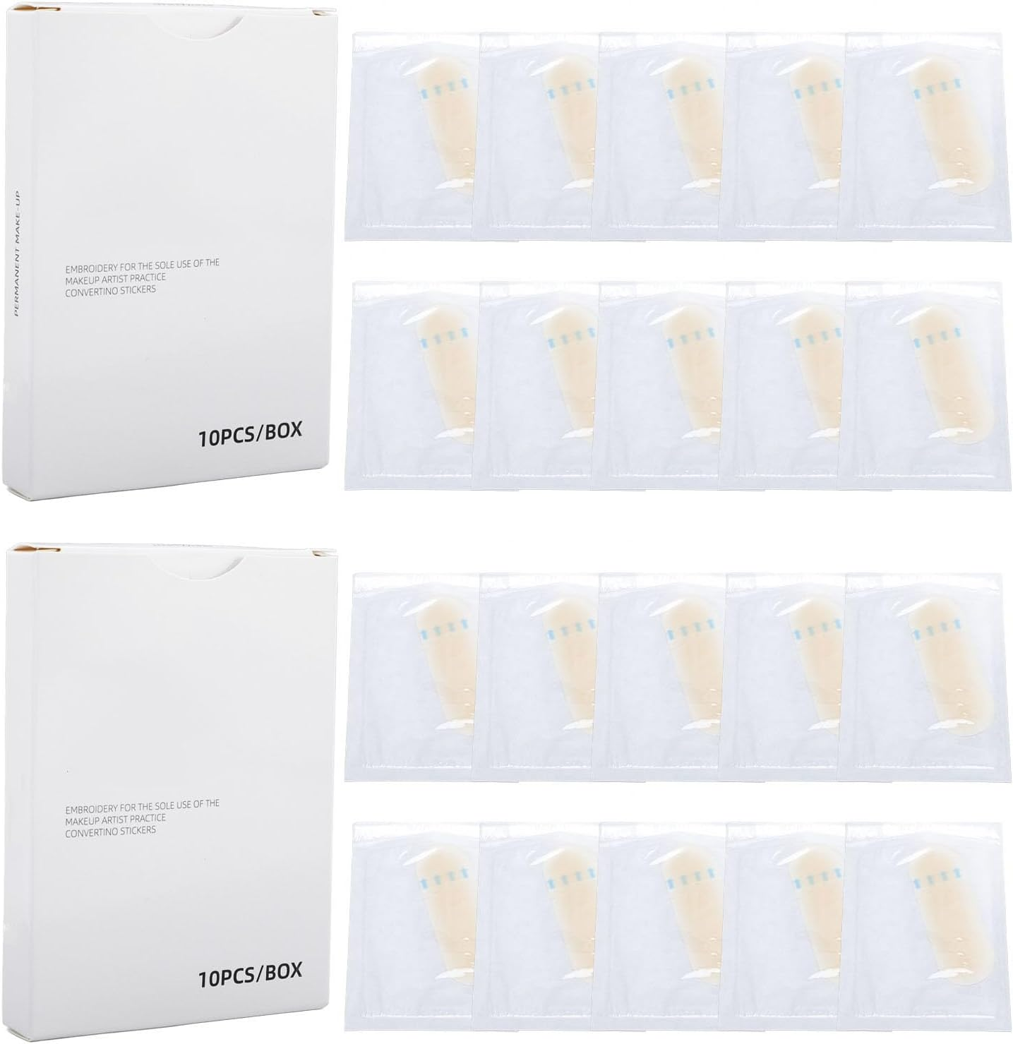 20PCS Practice Makeup Eyebrow Stencil Stickers, Eyebrow Stickers, Light Skin Color Transfer Eyebrow Skin Sticker, Eyebrows Makeup Sticker for Eyebrow Grooming Shaping image number 4