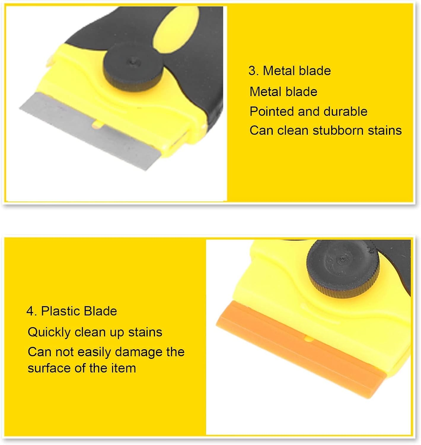 Razor Blade Cleaning Scraper, Glass Scraper for Window, Tough Plastic Scrapers, Adhesive Remover, Car Detailing Hand Tools (Blue) image number 6