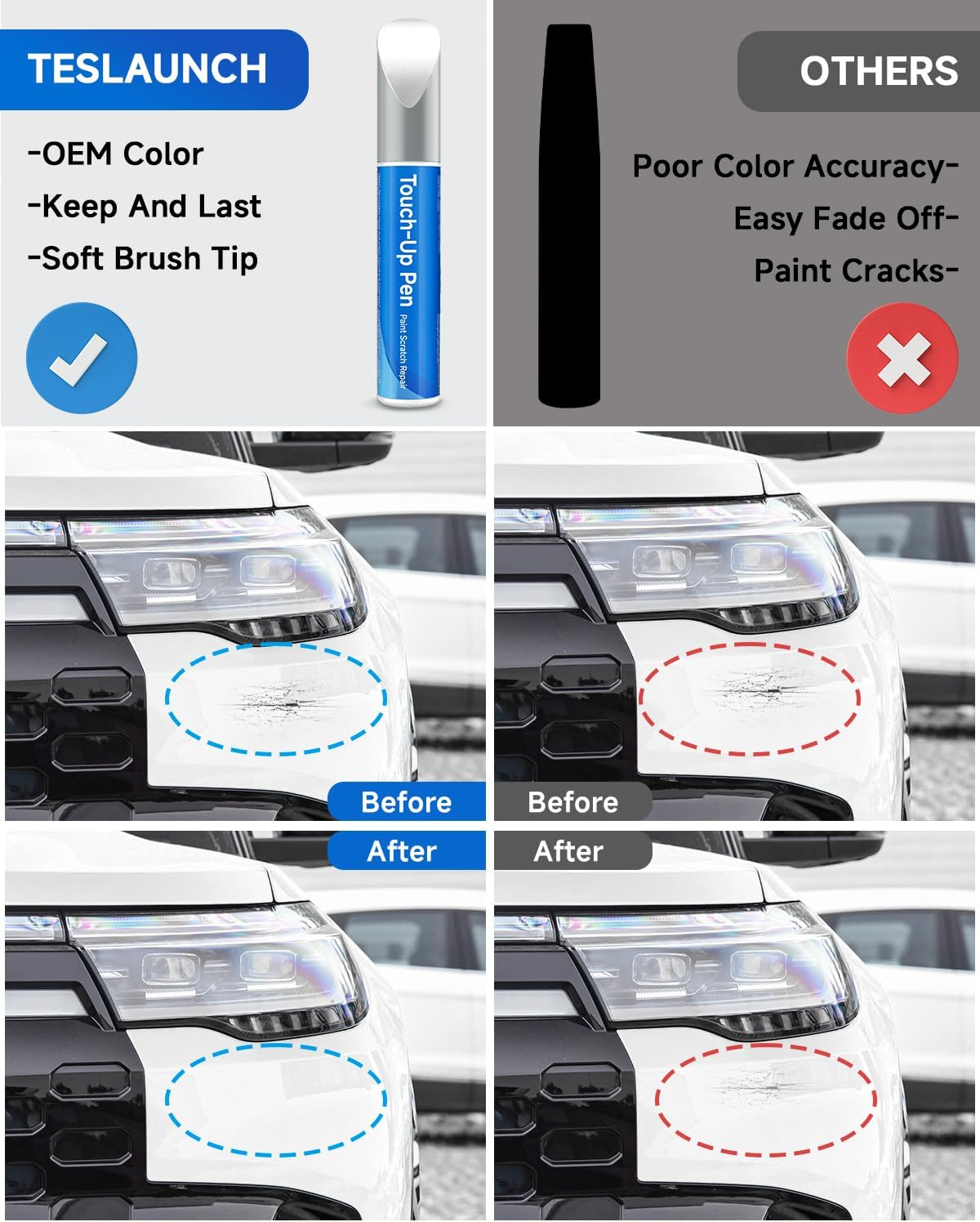 RSACET A1 Winter White Touch up Paint Compatible with Ford Exact Match Touch up Paint Car Scratch Repair image number 1