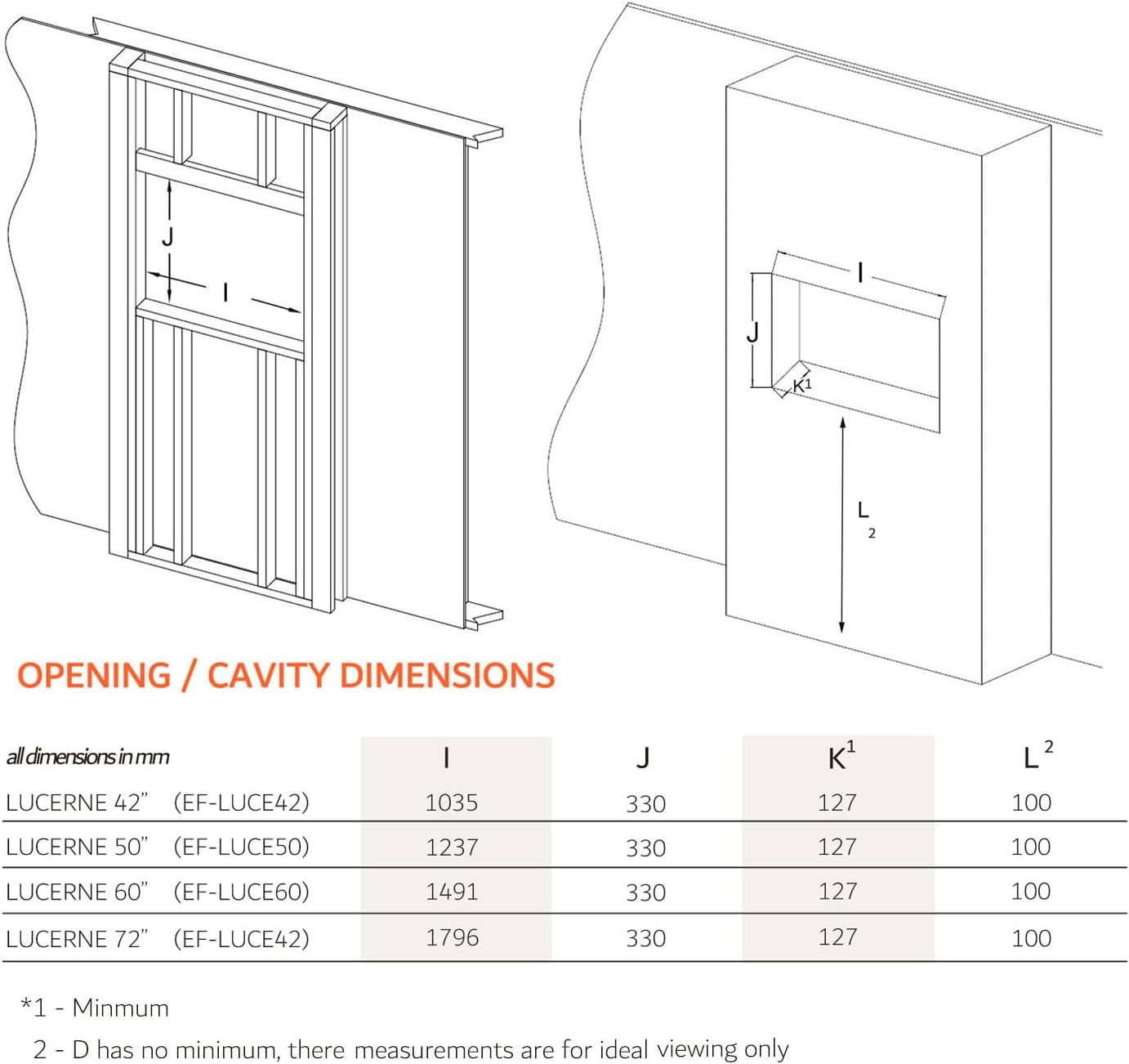 Modaliving Lucerne Series Electric Fireplace Heater, Wall Mounted, Recessed or Freestanding Design with Multi-Colour Flame Effect, Smartphone App and Remote Control (50 Inch) image number 6