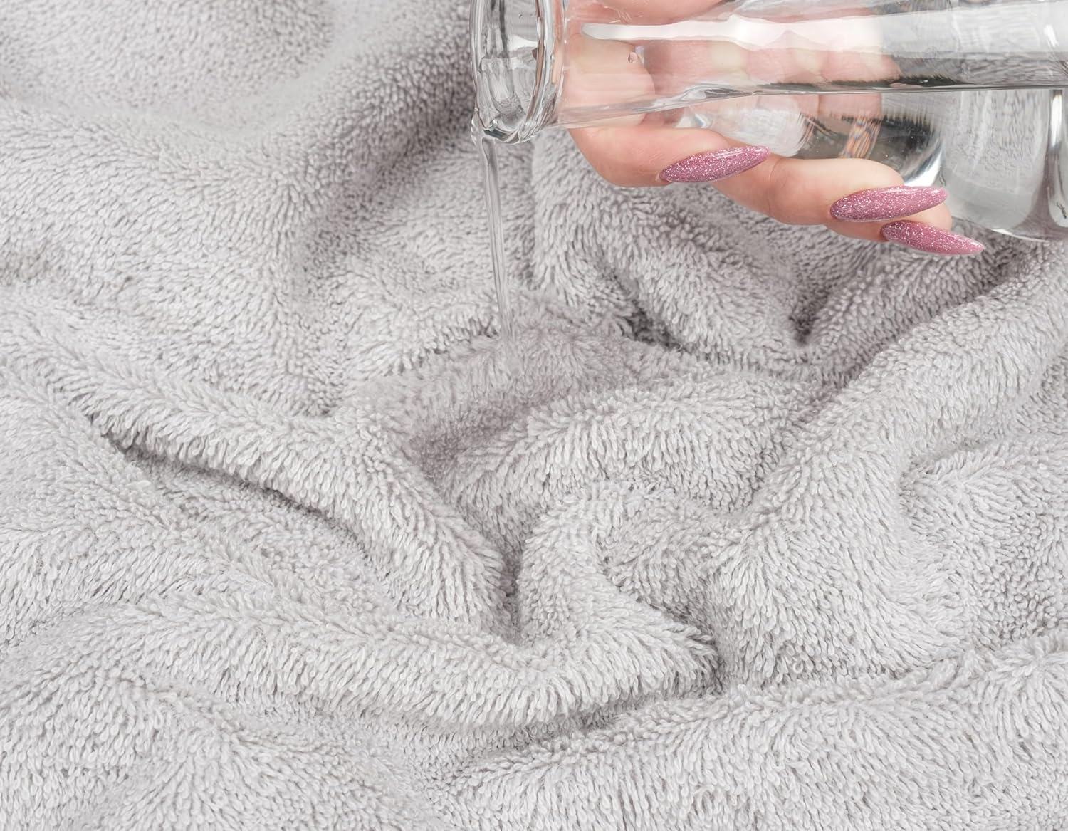 American Soft Linen Luxury 6 Piece Towel Set, 2 Bath Towels 2 Hand Towels 2 Washcloths, 100% Turkish Cotton Towels for Bathroom, Silver Grey Towel Sets image number 5