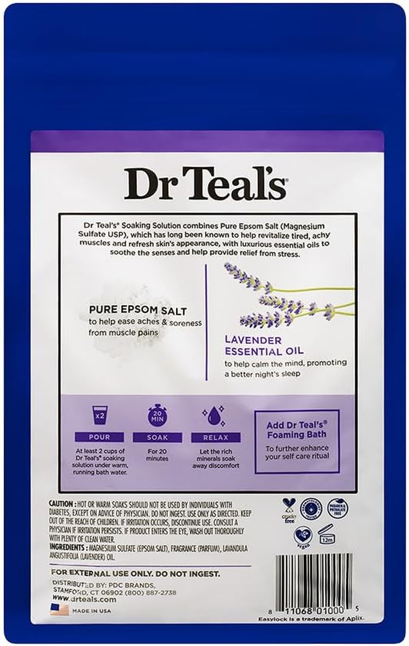 Dr Teal'S Lavender Epsom Salt Soaking Solution, 1.36 Kg image number 1