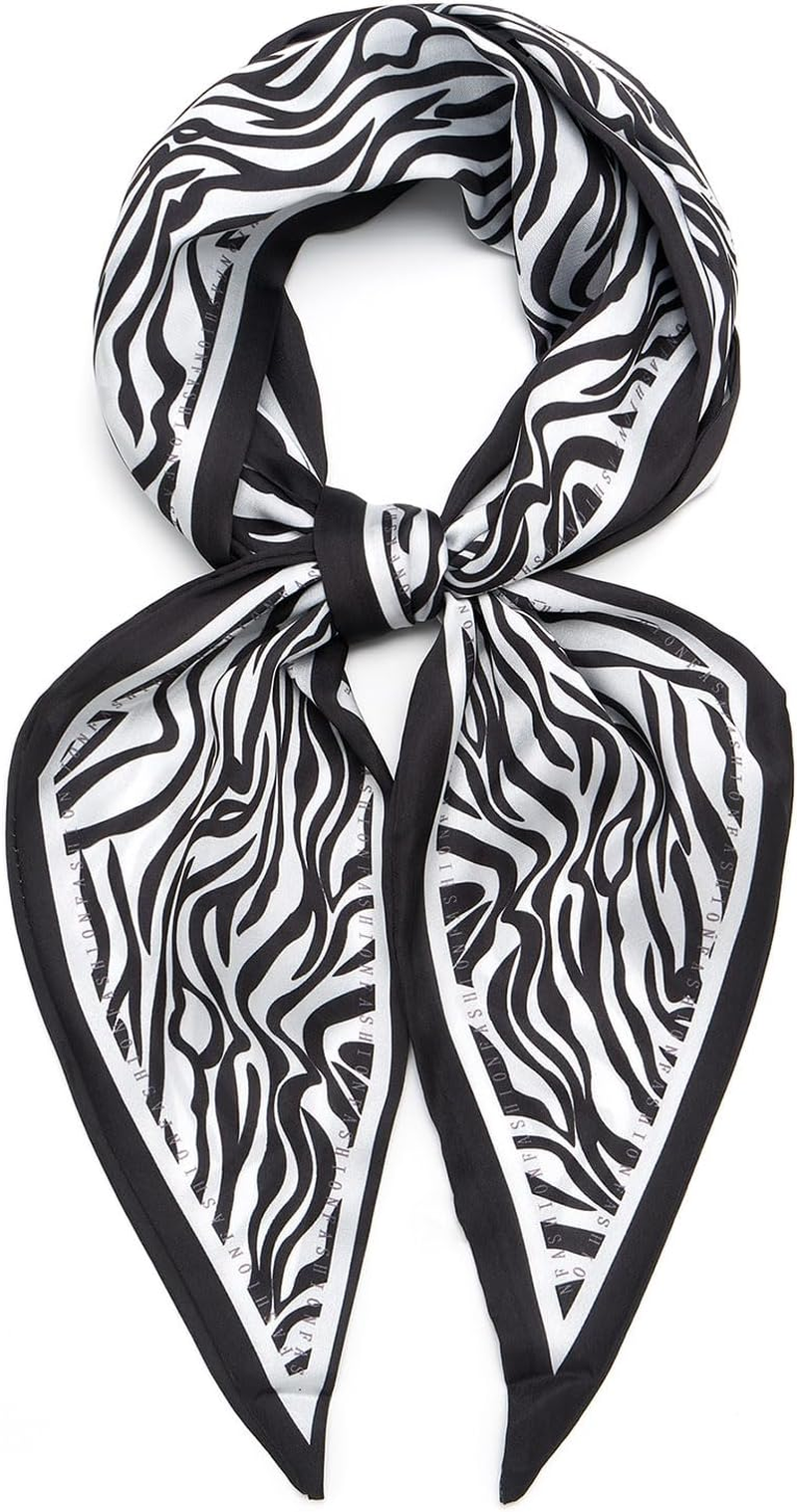 QIUTIMIY Silk like Scarf for Women Neck Scarf Belt Satin Scarf for Hair Tie Fashion Purse Scarf for Handbag Accessories Charm image number 5