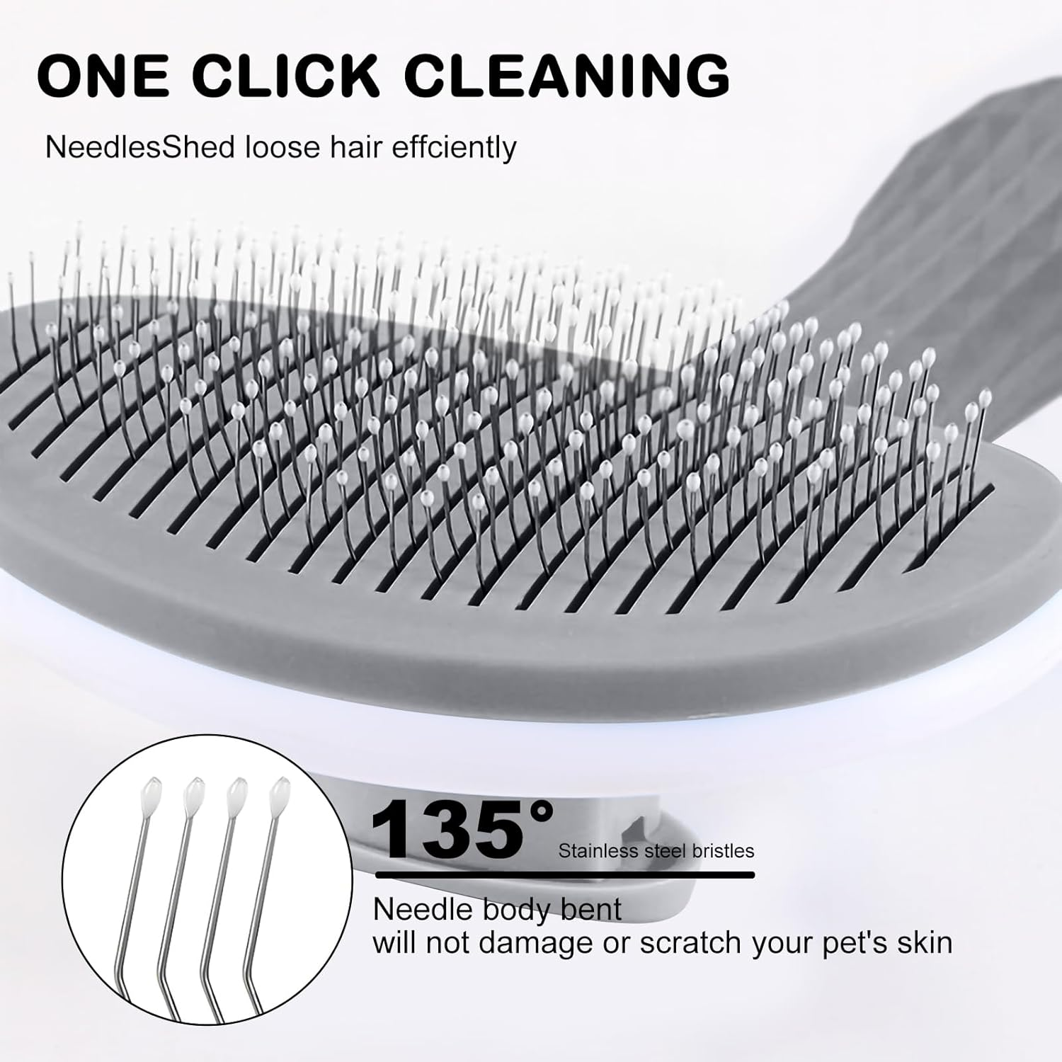 Cat Brush for Shedding and Grooming, Self Cleaning Slicker Brushes for Dogs and Cats Grooming Brush Tool, Bath Brush Hair Grooming Comb Hair Slicker Brush, Cats Dogs Brush Massage-Self Cleaning