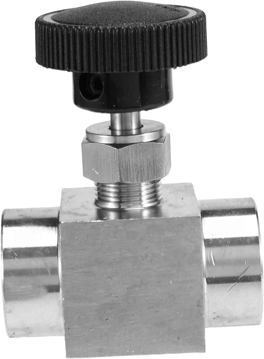 Aribrnten 1/2 Inch Equal Female Thread 304 Stainless Steel Flow Control Shut off Needle Valve image number 5