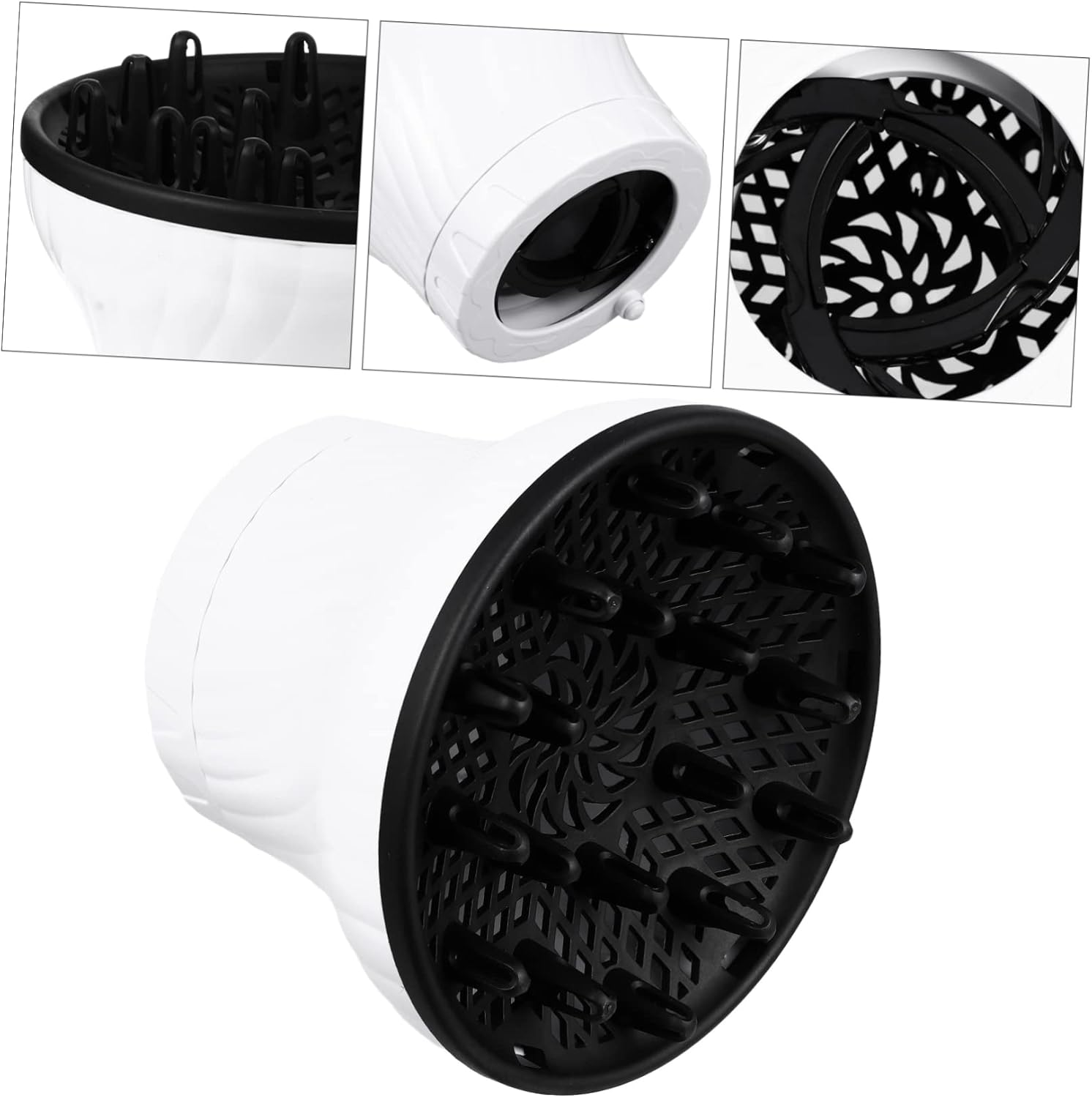 BAZEITFLOW Plastic Hair Diffuser 1-Piece Adjustable Blow Cover for Hair Types Portable and Collapsible Design for Travel and Easy Storage image number 2