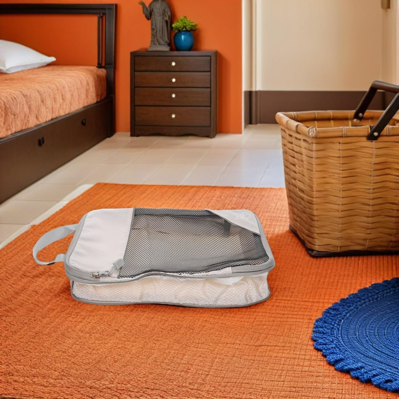 ORFOFE 3PCS Travel Compression Packing Cubes for Women Space-Saving Lightweight Luggage Organizers Self-Compressible Storage Bags for Clothes Shoes Accessories image number 3