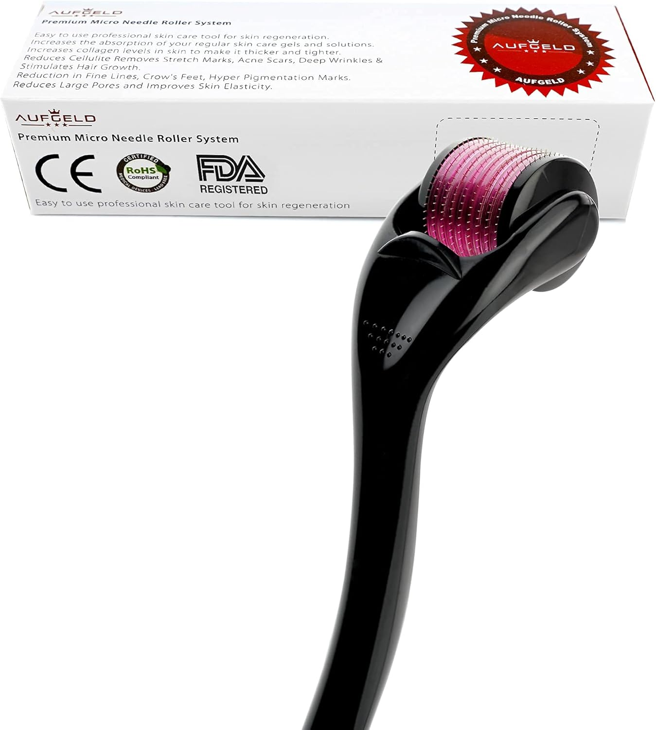 AUFGELD AG540 Titanium Microneedle 540 Needles 1.5Mm Derma Roller Skin Care for Face Facial Wrinkles Hair Loss Stretch Marks Hair Regrowth Micro Needles Professional Microneedling Derma Needling Kit image number 4